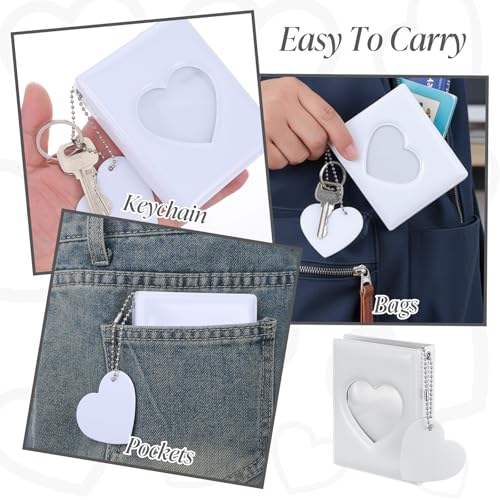 DOPENSPI Mini Photocard Binder with 40 Pockets - Heart Design