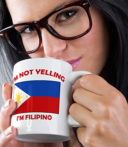 I'm Not Yelling Philippines Ceramic Coffee Mug with Holiday & Filipino Flag Design - Design Only