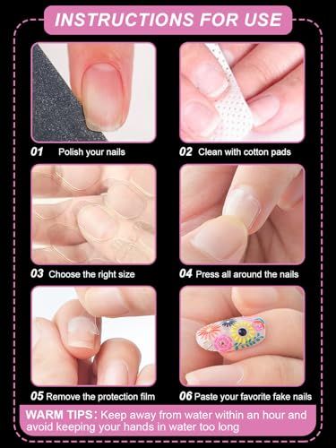 EBANKU 300PCS Nail Adhesive Tabs - Ultra-Thin Double-Sided Sticky Tape