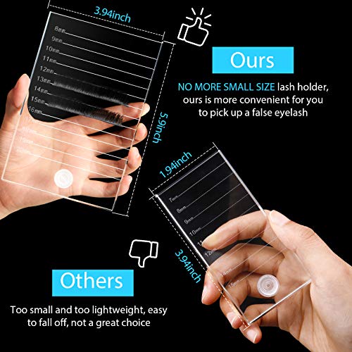 Maitys Crystal Glass Eyelash Extension Palette - 5.9 x 3.94 Inch Tray