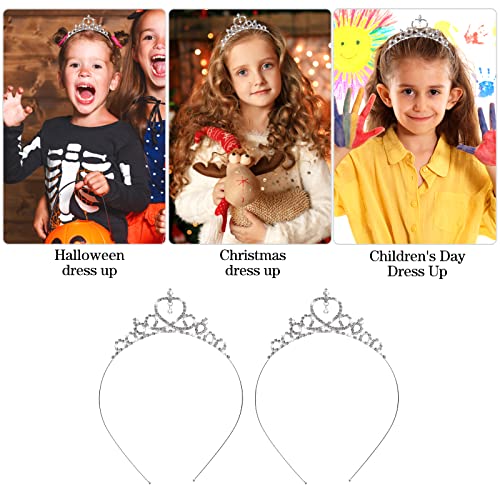 Sibba Princess Crown Tiara 2-Pack Crystal Rhinestone Pearl Headband