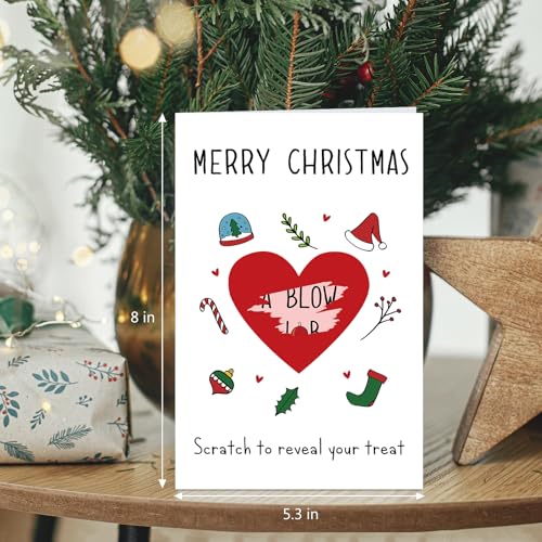 Funny Scratch Off Christmas Card for Husband Boyfriend - Rude Pun Xmas Card