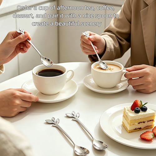 Elegant Silver Mini Coffee Spoons - 4.7" Stainless Steel Set of 4
