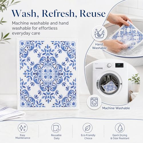 Geometry Microfiber Cleaning Cloths - 6 Pack, Reusable & Absorbent