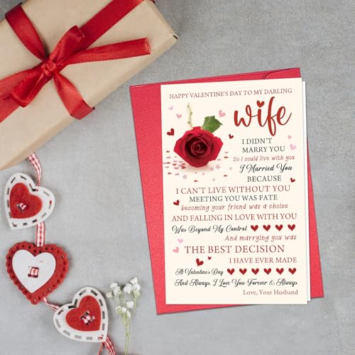 Valentines Day Card for Wife - Romantic Greeting Card by RollupJoy