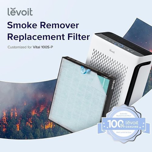 LEVOIT Vital 100S-P Air Purifier Replacement Filter - Genuine 4-in-1 HEPA & Activated Carbon | Blue, 1 Pack