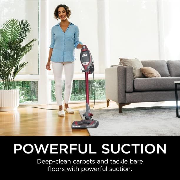 SHARK HV370 Rocket Pro Corded Stick Vacuum - Powerful Suction in Comet Red (Renewed)
