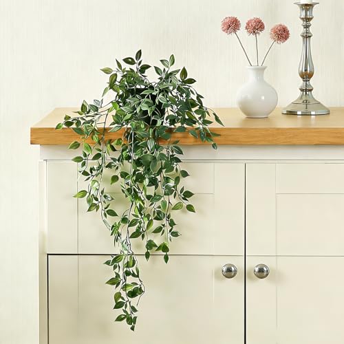 Artificial Hanging Datura Vine Plants - 2 Pcs Small Potted Decor