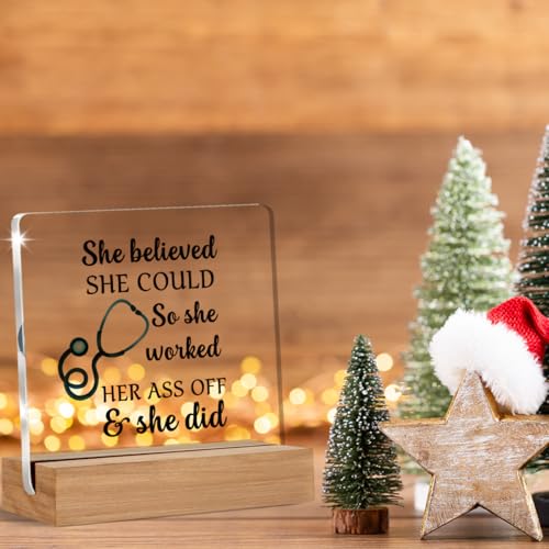 Nurse Graduation Gift | She Believed She Could Acrylic Sign 4x4