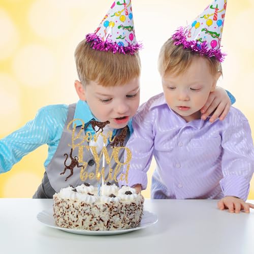 Born Two Be Wild Cake Topper - Jungle Safari 2nd Birthday Decor
