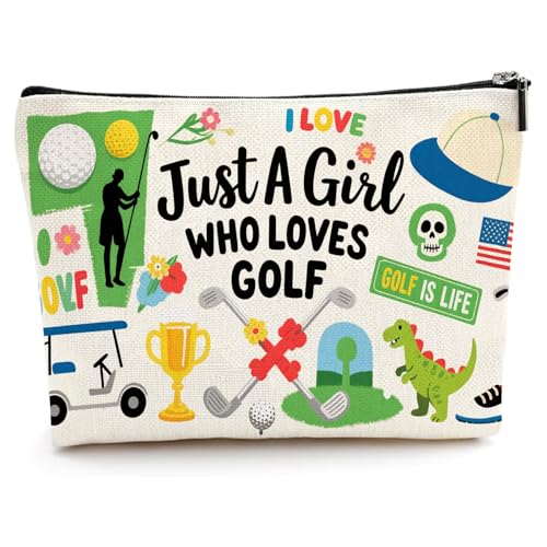 Golf Makeup Bag Canvas Cosmetic Pouch Golf Gifts for Women