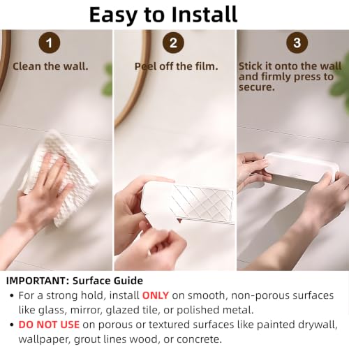 Wall-Mounted Toothpaste Holder - JM.JEEMI Adhesive Clips for Bathroom