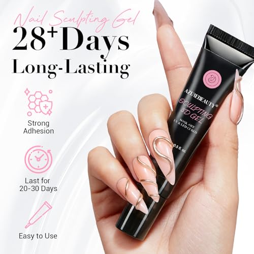 AZUREBEAUTY 3D Sculpting Gel for Nail Art, 15g Clear Molding Glue