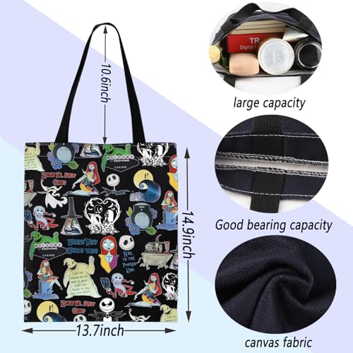 Ghost Lover Tote Bag - Jack and Sally Fans Ghost Dog Shoulder Bag Variation of Ghost B Bag