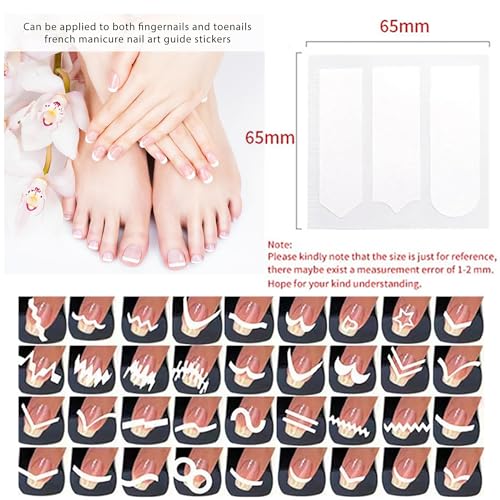 French Tip Nail Guides Stickers - 48 Sheets 2000 Pcs Manicure Stencils