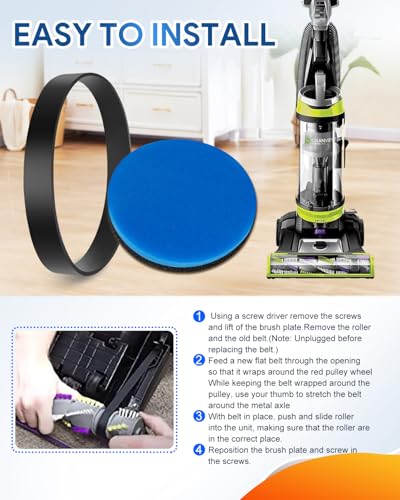 KEEPOW Vacuum Belt & Filter Kit for Bissell CleanView Swivel, 2+1 Pack