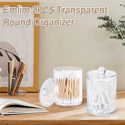 Clear Bathroom Organizer Tins with Lid - 2-Pack Storage Solution