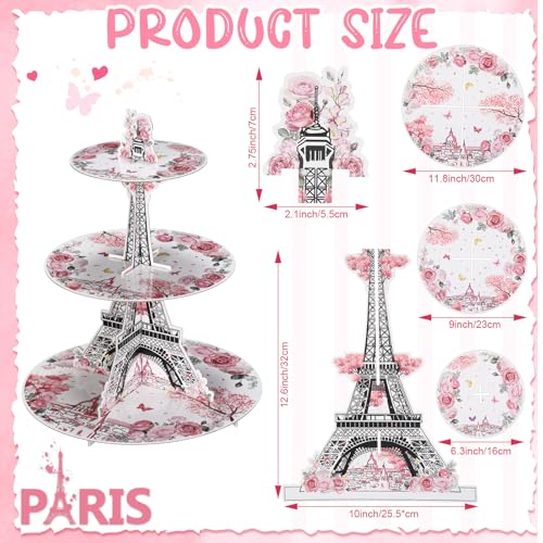3 Tier Eiffel Tower Cupcake Stand - Honeydak Paris Design