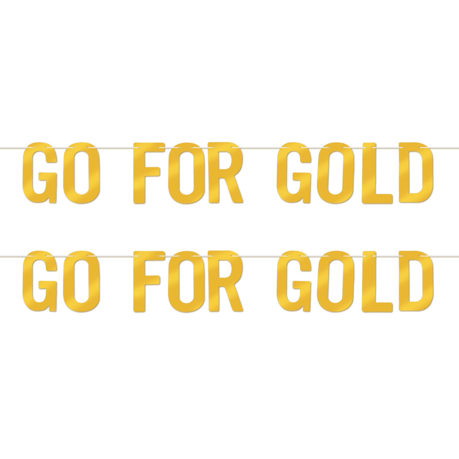 AOZUO 2 Set Go for Gold Signs, Olympic Decorations Banners for Sports Themed Party Events Photo Booth Backdrop Athletic Games Competitions Supplies for Wall Home Decor Indoor Outdoor, 6.29x3.34inch