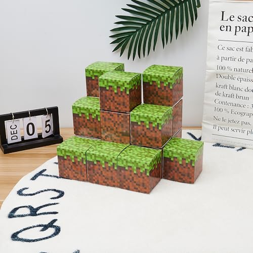 24 Pixel Gift Boxes for Video Game Party Decorations - 3.5x3.5 Inch