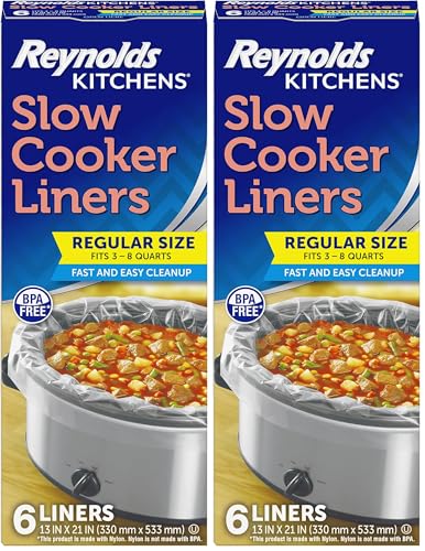 Reynolds Kitchens Slow Cooker Liners, 6 Count (Pack of 2) - Fits 3-8 Quarts