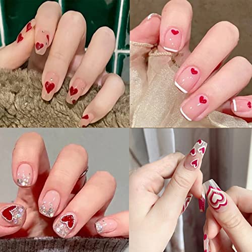 Valentine's Day 3D Heart Nail Art Stickers Self-Adhesive Decals (6 Sheets)