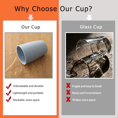 Ohola 6PCS Wheat Straw Drinking Cups - Unbreakable, 12OZ Tumblers