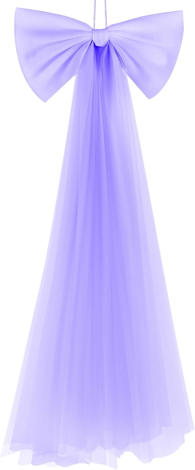 Zeyune Giant Purple Bow Wall Decor - 13.4 x 28.7 Inch Ribbon for Birthday, Wedding & Baby Showers