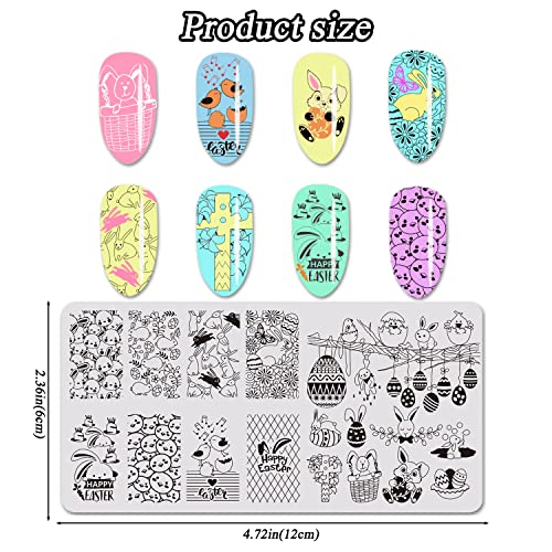 Easter Nail Stamping Plate Stainless Steel Bunny Chick Designs