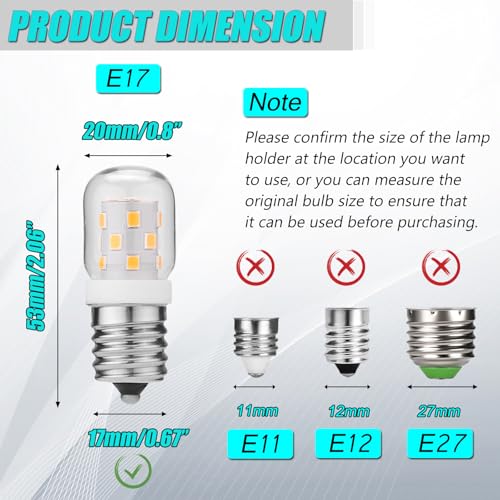 E17 Dimmable LED Microwave Light Bulb, 3W 40W Equivalent Warm White