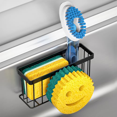 MURLONG Smiley Face Sponge Holder - 3-in-1 Sink Organizer