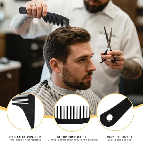 Professional Hair Comb Set 4PCS Carbon Heat-Resistant Styling Combs