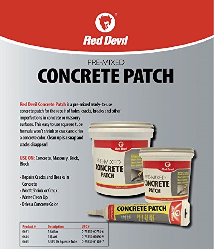 Red Devil Pre-Mixed Concrete Patch, 1 Quart Tub, 6-Pack