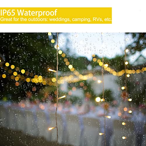 LIOPEED 42ft Battery Operated Fairy String Lights - 120 LEDs, IP65 Waterproof, 8 Modes, Timer for Indoor/Outdoor Decor
