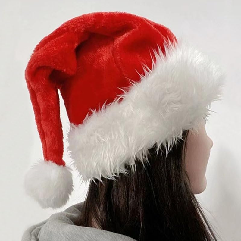 Christmas Hat for Adults & Teens - Santa Claus Beard & Plush Santa Cap - Holiday Cosplay Accessory
