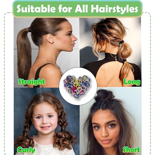 100-Pack Colorful Hair Ties No Damage Elastic Hair Bands for Thick Hair