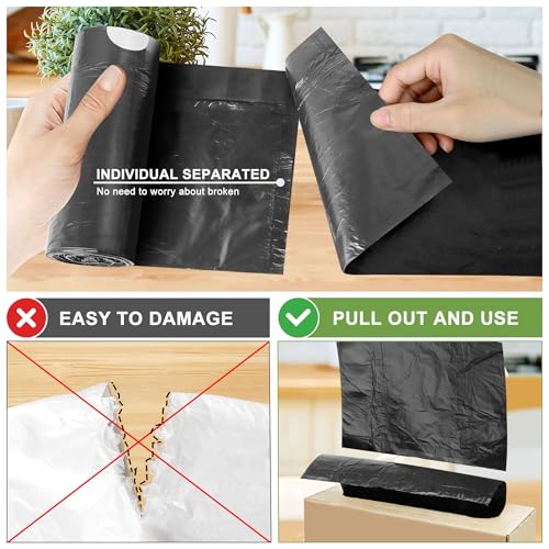 4 Gallon Drawstring Trash Bags, Black - 132 Count (4 GAL-132)