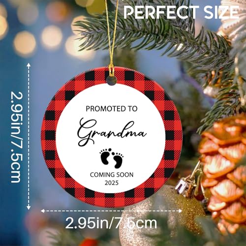 Promoted to Grandma 2025 Christmas Ornament - First Time Grandma Keepsake