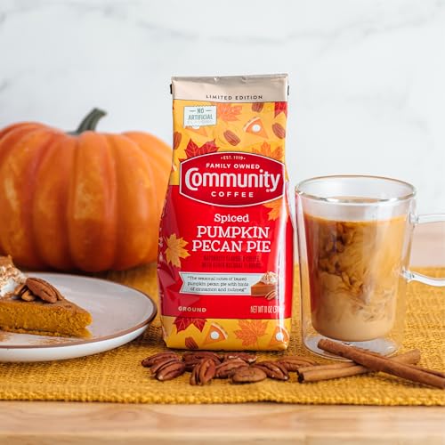 Community Coffee Spiced Pumpkin Pecan Pie Ground Coffee 11oz - Limited Edition Fall Flavor