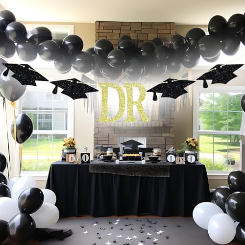 Dr Banner for 2026 Graduation Party Decorations Gold Glitter