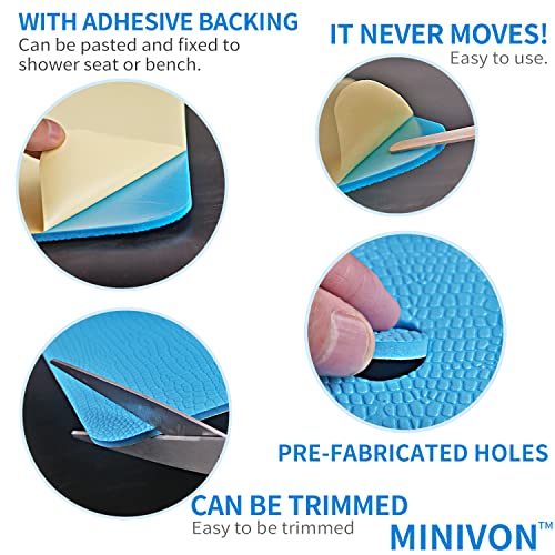 MINIVON Non-Slip Shower Chair Cushion, Waterproof Bath Seat Pad (15 x 12)