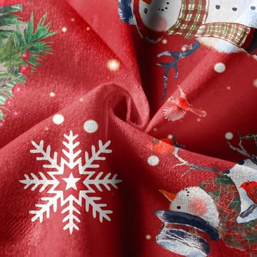 Snowman Christmas Tree Skirt 36 Inch - Red Holiday Decor