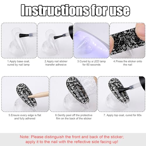 Fukaisu 10 Rolls Lace Nail Art Foil Transfer Stickers Flower Pattern
