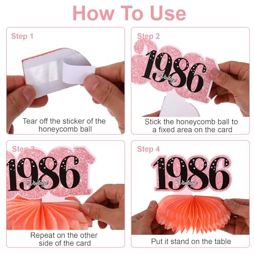 Elegant 40th Birthday Decorations Set for Women - 11 Pcs Party Supplies
