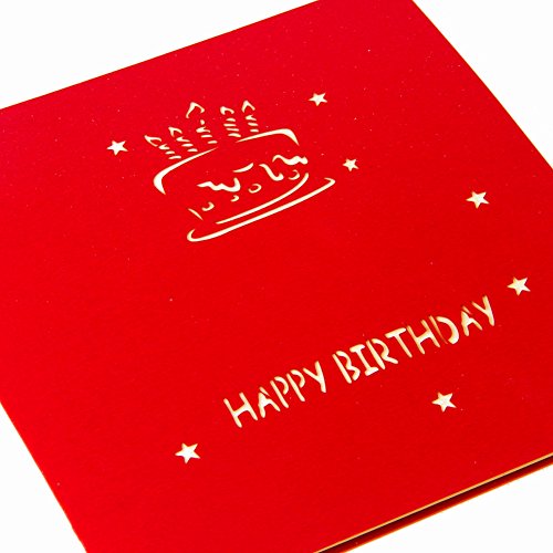 3D Pop Up Birthday Card with Cake Design and Envelope