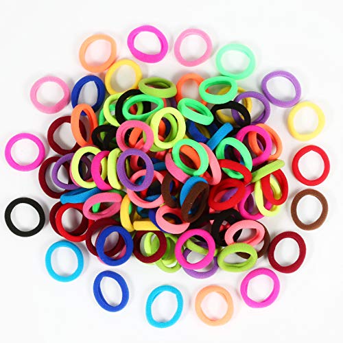 QRTVI Baby Hair Ties Soft Seamless Cotton Ponytail Holders 120 Pcs
