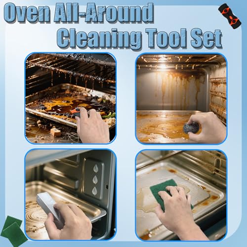 Heavy Duty Oven Cleaner Brush Set for Deep Cleaning Stoves & Grills