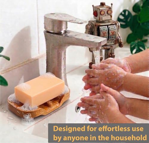 Teak Wood Soap Dish with Raised Edges - Draining Soap Holder for Shower