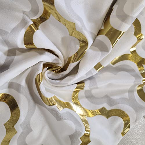 Shades of Freyja W77 Gold & White Velvet Pillow Covers - 18x18 Set of 2