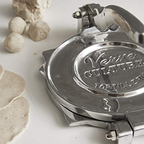 Verve CULTURE Large Tortilla Press, Aluminum Street Taco Press and Quesadilla Maker, Aplastador de Tortillas, Tortilla Maker, 9”